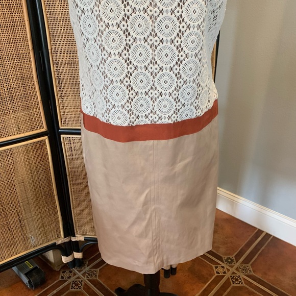 Anne Klein shift dress size 8 new without tags Lace top Tan Midi sleeveless - Picture 12 of 12